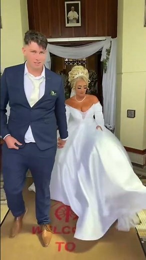 Just married bride and groom