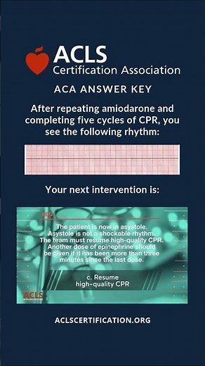 ACLS Megacode 4 Q12 Answer Key #acls #reels #aclsmegacode