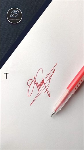 Initial T letter signature #shorts #signature #howtosign