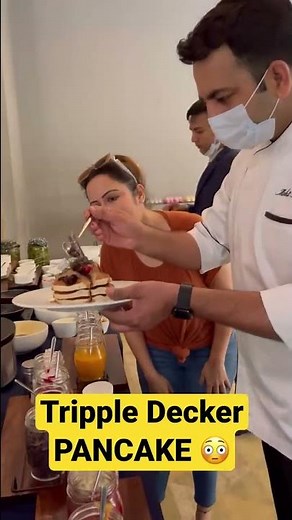 Duniya ka sabse loaded tripple decker pancake😱 #shorts