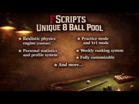 UNIQUE 8 BALL POOL | REDM (STANDALONE, VORP, RSG) | FSCRIPTS
