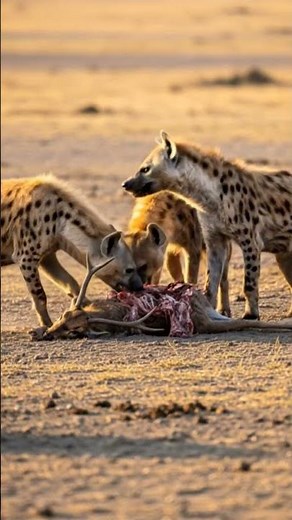 Hyenas Eating Deer Meat | Wild Survival Moment 🐆🦌🐆#wildlife #animallovers #foryou