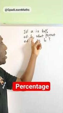 Solving a percentage problem #percentage #mathsproblems #gpadlearnmaths #stem
