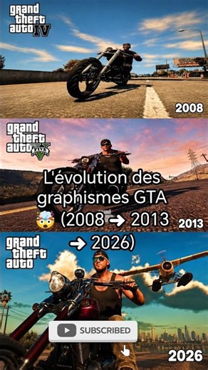 L'évolution des graphismes GTA 🤯 (2008 ➜ 2013 ➜ 2026)