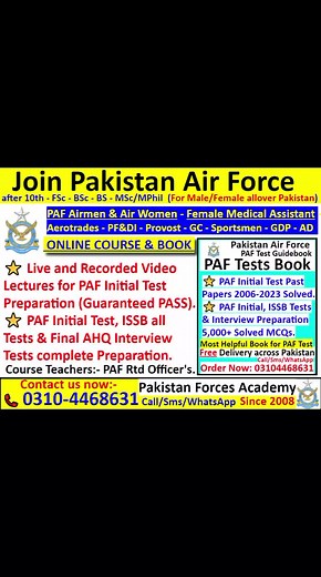 3.4K views · 22 reactions | ✅ Join Pakistan Air Force as Airmen/Air...