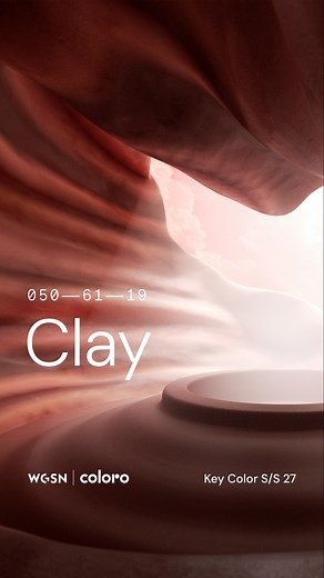 Coloro on Instagram: "Last but not least in the @wgsn and @coloro_ S/S 27 Key Colors line-up is your neutral for the season, Clay. Pink-toned with a warm, earthy quality, this hue feels trustworthy and resilient. Persevering in rough terrains and desert air, Clay speaks to a profound, enduring relationship with the natural world, which will be all the more critical in an era defined by the digital. Clay’s transformative nature makes it unique through infinite variations in glaze, refractivity, t