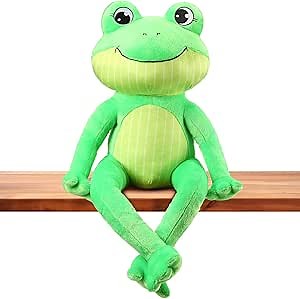HyDren 28 Inch Frog Stuffed Animal Green Frog Plush Toy Soft Cute Sitting Plushie with Long Leg Kawaii Home Sofa Decor Lifelike Animal Doll for Kids Boys Girls Children Christmas Birthday Gifts