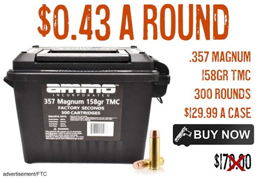 Ammo Inc .357 Magnum 158gr TMC Ammo 300 Rnds w/ Ammo Can $0.43 Each