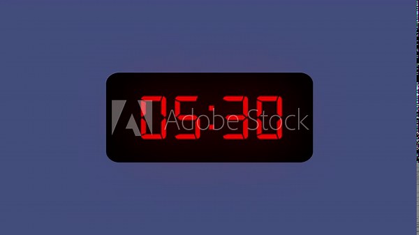 Countdown timer from 6 minute to 5 minute. Technology stopwatch Digital Countdown.