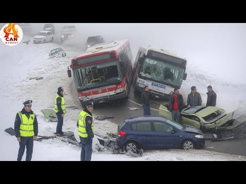 Icy Road Madness Caught on Camera - Ice Road Nightmare #24
