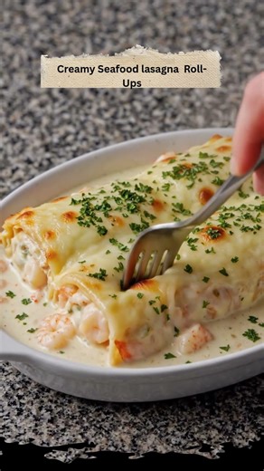 Creamy Seafood Lasagna Roll-Ups