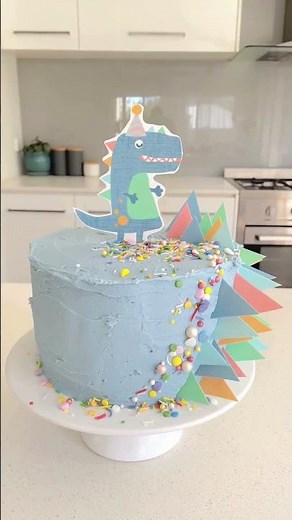 How to make our Blue Dinosaur Cake Kit | ‪@bakebelieveau‬ #shorts