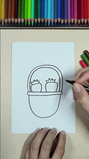 🍓 Easy strawberry basket drawing 🍓 | Painting with Evi | German