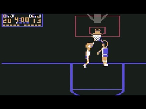 Dr. J and Larry Bird Go One on One (Basketball) Commodore 64 C64 Longplay
