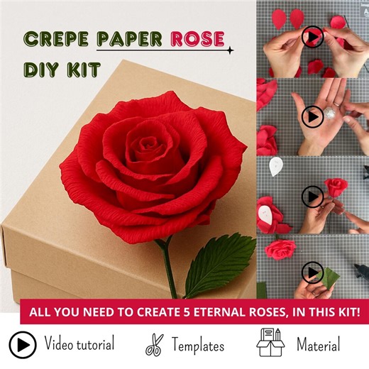 DIY Roses Bouquet Kit. Paper Flowers. All in One Flower Making Kit. Gift Kit All Included. Gifts for Her-christmas Gift Crafts. Beginner - Etsy UK