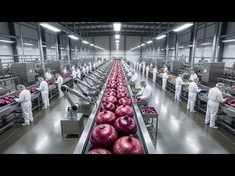 Modern Onion Farming Technology | From Field Harvest to Factory Processing