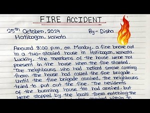 Fire Accident Report Writing | Write A Report On Fire Accident | Report Writing Format In English