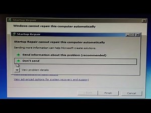 your computer was unable to start || windows cannot repair this computer automatically