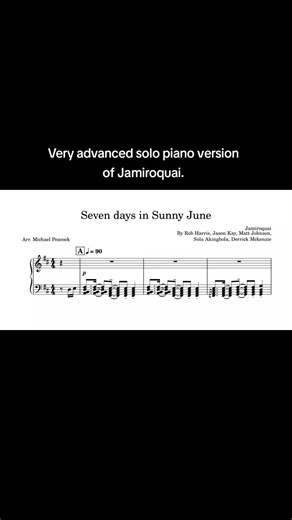 Advanced Solo Piano Cover of Jamiroquai