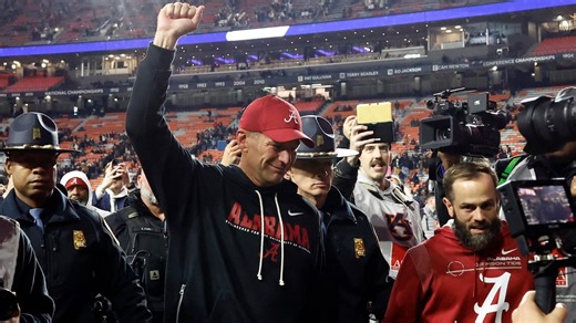 Alabama head coach Kalen DeBoer talks transfer portal & staff changes at the Senior Bowl.