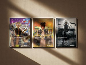 Juice WRLD Poster 4 Pack - Minimal Digital Art Prints - Album Cover Wall Decor Set - Etsy