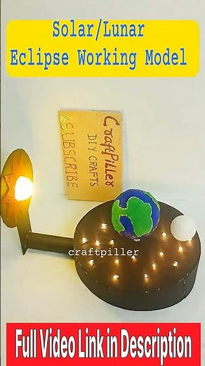 solar and lunar eclipse working model - earth rotation for science exhibition - - shorts craftpiller