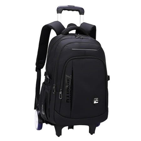Yinanstore Rolling Backpack Trolley Suitcase Portable Multifunctional Removable Trolley Computer Bag Wheeled Laptop Backpack for Camping Black 2 Large Wheels - Walmart.ca