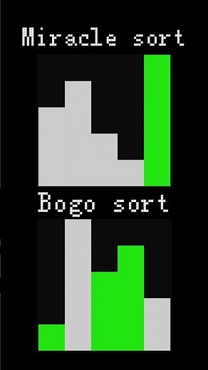 Bogo Sort vs Miracle Sort Visualization🥱#sort#sorting#asmr#cpp#python#c#computerscience#coding