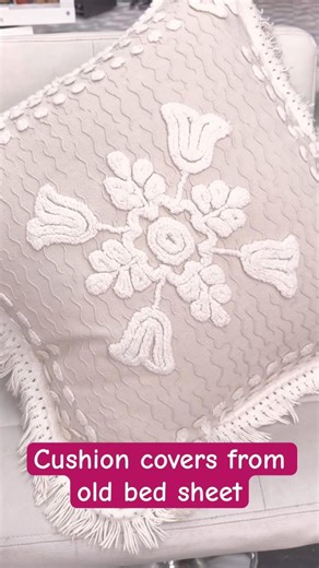 Old Bedsheet → Luxury Cushion Covers 😍♻️@rajaranicoaching #DIYCushionCover#Upcycle #stitchwithsandy