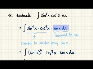 Math 3B 7.2 Trigonometric Integrals