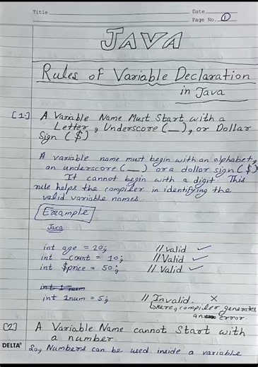 Variable declaration rules | Java programming