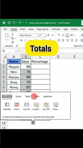 Excel: Automatic Percentage Calculations