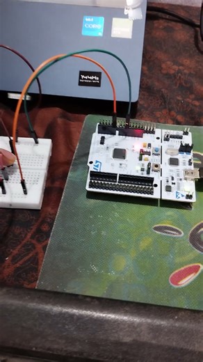 STM32 external interrupt using breadboard #reels #shorts #engineering #science #programming