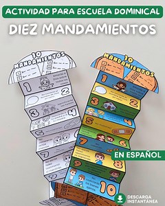 Los Diez Mandamientos para Niños, Manualidad Bíblica en español, Actividad Cristiana Imprimible, Escuela Dominical, 10 Mandamientos PDF - Etsy México