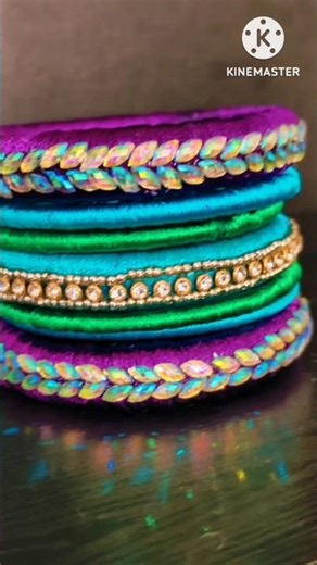 beautiful thread bangles set design meking .