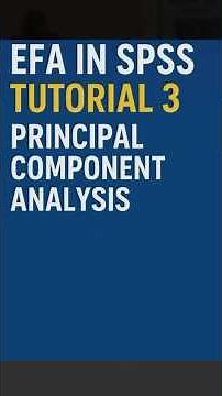 EFA in SPSS Tutorial 3: Principal Component Analysis (PCA). #spss #dataanlysis #shortvideo