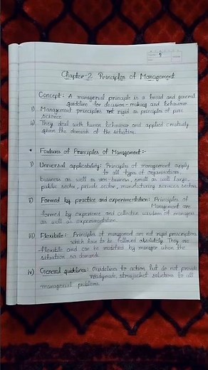 Class 12th Business Studies Chapter 2 Principles Of Management Notes 🔥💯 #businessstudies #notes