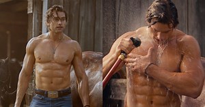 Check Out Pierson Fodé's Wet, Shirtless Horse Bath Scene