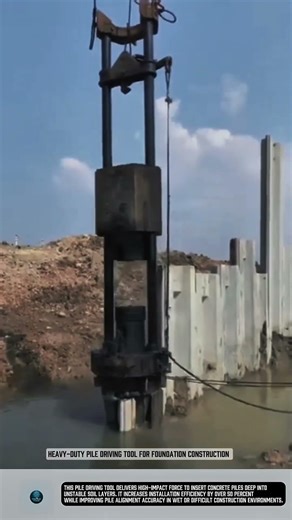 Heavy duty pile driving tool for foundation construction #tools