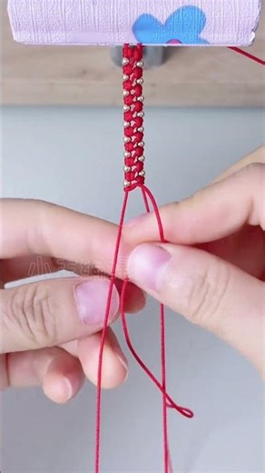 Golden Beads Red String Bracelet Tutorial - Festive Design #diy #crafting #bracelets 【DIY Bracelets】