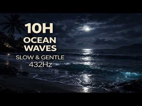 10 Hours Ocean Waves with 25Hz Binaural Beat | Deep Sleep Soundscape