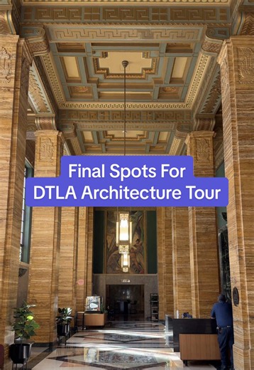 Just three Downtown LA Architecture Tours left! Join me and @Mastercard for an afternoon exploring the architectural history of Downtown Los Angeles, with stops inside the Cal Edison Building, LA Central Library, Biltmore Hotel, Fine Arts Building, and Hotel Per La. Along the way, we’ll enjoy curated drinks from @aquarelacoffee, Brazilian-inspired bites and cocktails at @Casa Ipanema, and finish the afternoon with food and drinks at Bar Clara (the rooftop at @Hotel Per La) overlooking Downtown L