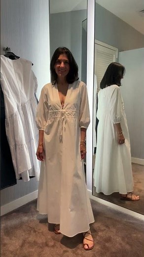 Long sleeve white cotton dress @frame