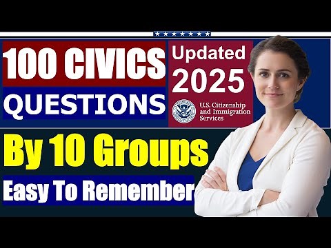100 Civics Questions and Answers by 10 Groups for US Citizenship interview 2025 (new!)