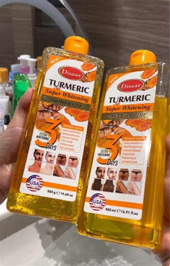 Notre gommage au curcuma à l'huile de curcuma et à l'huile émolliente au curcuma, comment préférez - vous l'utiliser?#skincare #bodyoil #bodycare #skincaretips #beauty