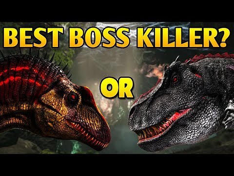 Acro vs T-Rex - Who does more DAMAGE in 10 Mins? Best Boss Killer? - ARK Additions: Acrocanthosaurus
