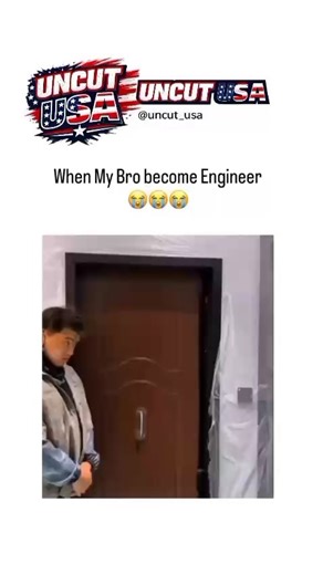 Uncut USA on Instagram: "This clip plays out like a perfectly timed chain reaction of everyday frustration turning into comedy. What begins as a simple attempt to fix a door quickly spirals into a series of escalating mishaps, each one more chaotic than the last. The setup is minimal, the setting ordinary, and that’s exactly why it works—this is the kind of situation anyone who’s tried a “quick fix” at home instantly recognizes. The humor builds through repetition and expectation. Each new repai