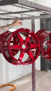 146K views · 2.5K reactions | Powder coating a matte clear coat over candy red on these Volk Racing TE37's #rorodesigns #wheels #powdercoat | RoRo Designs Powder Coating | Facebook