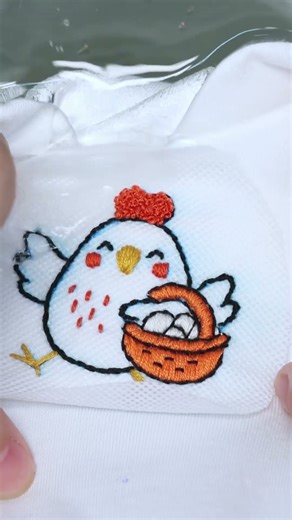 How to Make a Cute Chicken Shirt! #handbroidery #shorts