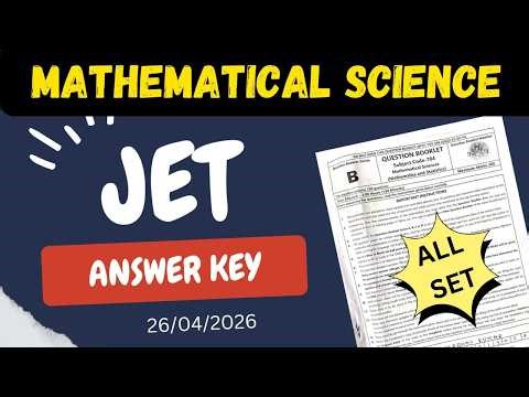 JET MATHEMATICS ANSWER KEY | JET MATHEMATICS QUESTION PAPER 2026 | JET PREVIOUS YEAR QUESTION PAPER